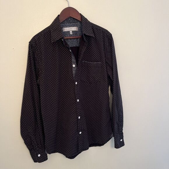 Paper Denim & Cloth Geo Floral Cottagecore Cotton Button Up, Black/Navy- Small - Picture 3 of 9